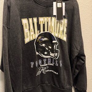 NFL Baltimore Ravens Game day Couture  Football crewneck Small (oversized)